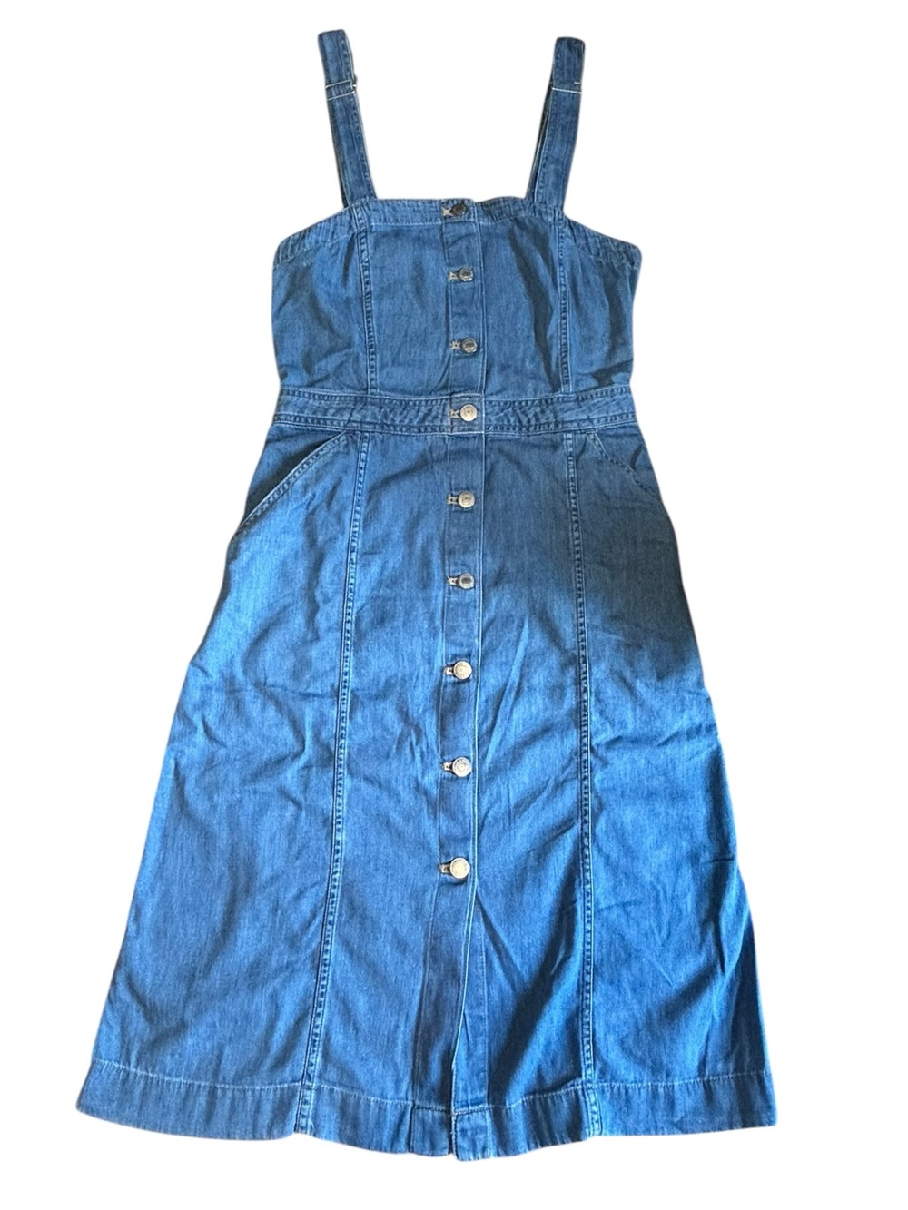 Levi’s Premium Cherie Denim Button Front Midi Dress Small - Picture 14 of 16